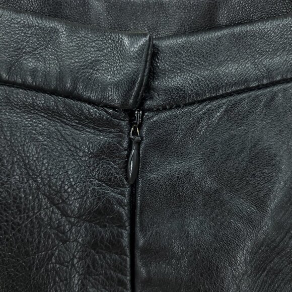 KORS Michael Kors 100% Leather Mini Pencil Skirt M Black - Picture 9 of 16